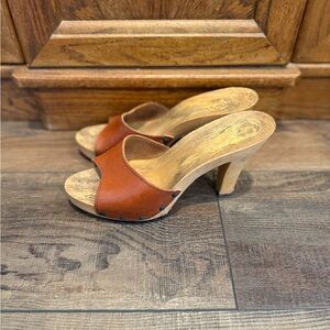 Vintage Vanna Women's Wood, Leather + Studded Heels